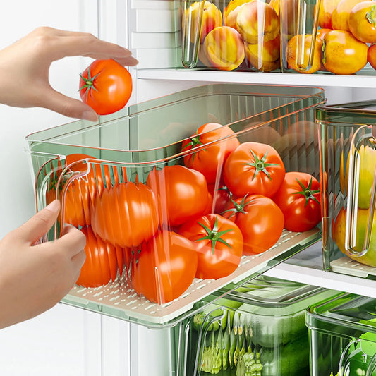 Clear Plastic Pantry Storage Bin – Stackable Kitchen & Refrigerator Organizer